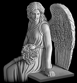 Ангел с букетом - картинки для гравировки